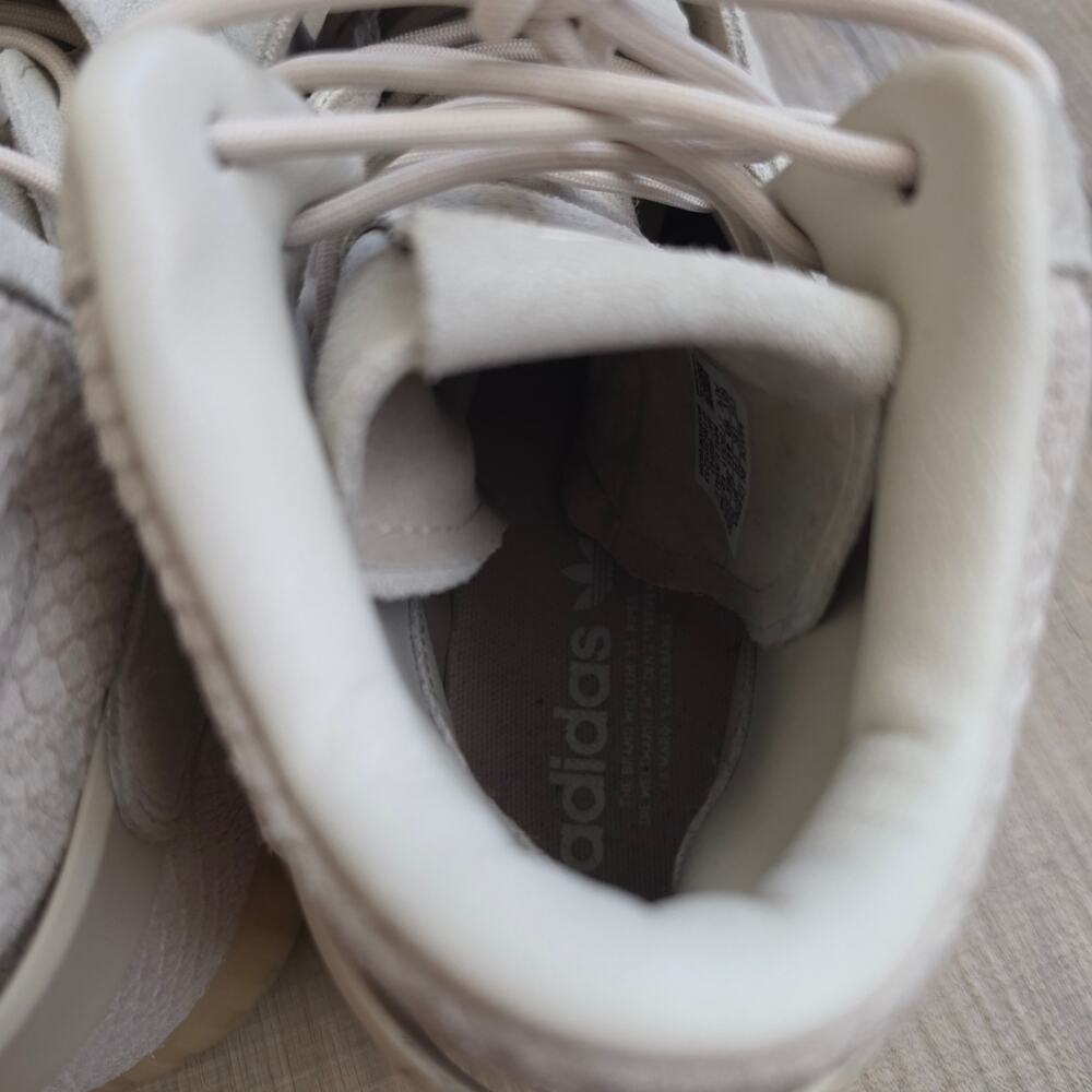 Adidas Tubular Invader Strap Cream Snake High Top Sneakers Men Sz 10.5 BB8943 - Picture 9 of 16